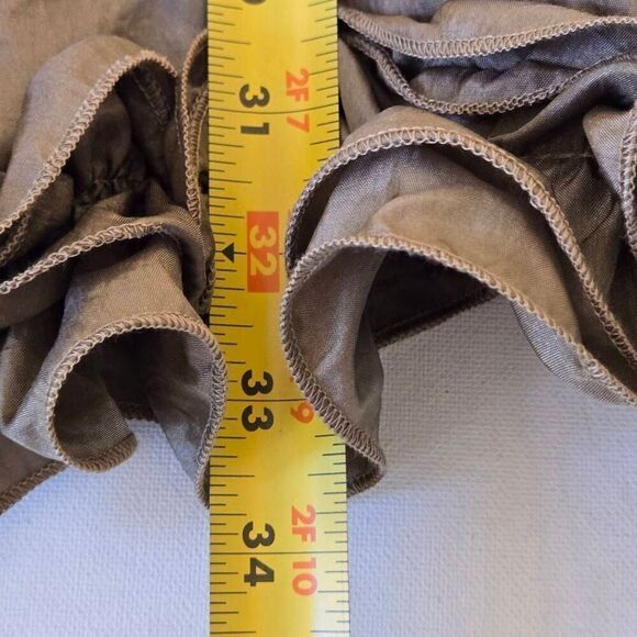NWT My Pretty Angel Womens Sleeveless Ruffled Silk Blend Mini Dress Brown Large - Picture 12 of 13